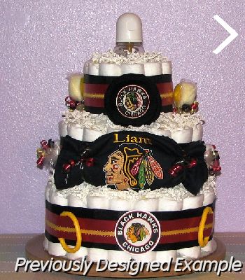 Blackhawks-Diaper-Cake.JPG - NHL Hockey Chicago Blackhawks / Liam