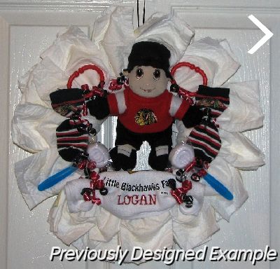 Blackhawks-Diaper-Wreath.JPG - Chicago Blackhawks Diaper Wreath