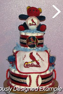 Cardinals-Diaper-Cake.JPG - St. Louis Cardinals Diaper Cake