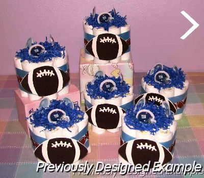 Giants-Diaper-Cupcakes.JPG - NFL New York Giants Diaper Cupcakes-Designer