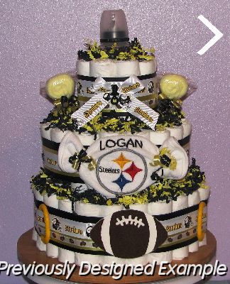 Logan-Steelers-Diaper-Cake.JPG - Pittsburgh Steelers Diaper Cake