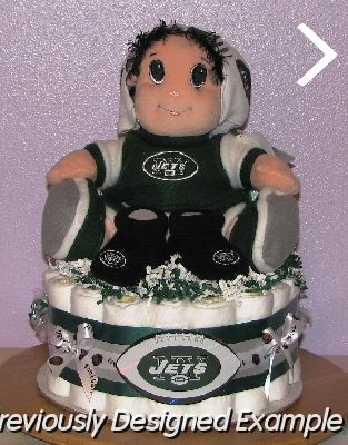 NY-Jets-Diaper-Cake.JPG - New York Jets Baby Cake