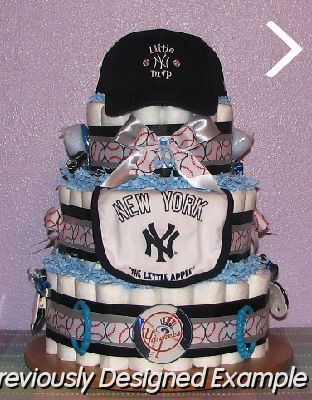 NY-Yankees-Diaper-Cake.JPG - Custom NY Yankees Diaper Cake