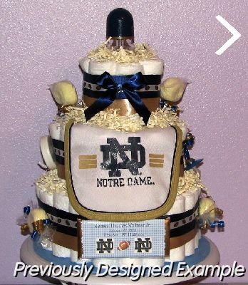 Notre-Dame-Diaper-Cakes.JPG - Custom Notre Dame Diaper Cake