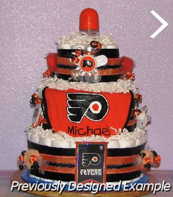 Phil.-Flyers-Diaper-Cake.JPG - Philadelphia Flyers NHL Diaper Cake