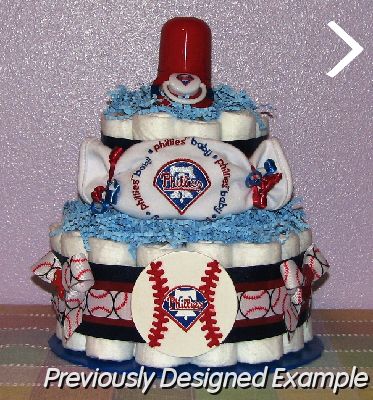 Phillies-2Tier-Baby-Cake.JPG - Philadelphia Phillies Diaper Cake
