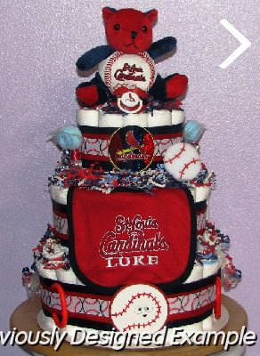 St.-Louis-Cardinals-Diaper-Cake.JPG - St Louis Cardinals Diaper Cake
