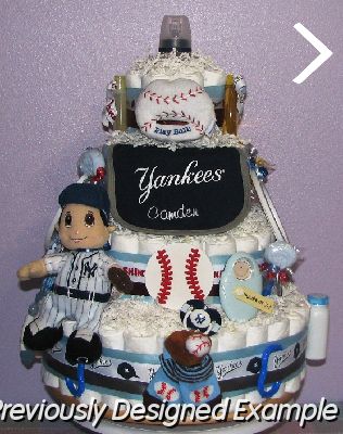 Yankees-Redskins-Diaper-Cake.JPG - Custom New York Yankees