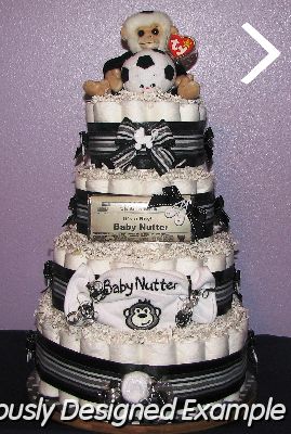 BWfront.JPG - Black and White Diaper Cakes