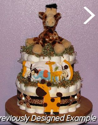 Giraffe-2-Tier-Diaper-Cake.JPG - Giraffe Diaper Cake