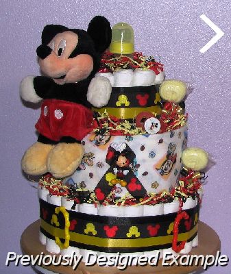 Mickey-Mouse-Diaper-Centerpieces.JPG - Mickey Mouse Diaper Cakes