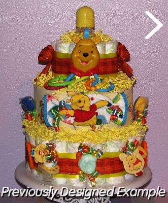 Pooh-Bear-Diaper-Cake.JPG - Winnie the Pooh Neutral Diaper Cake