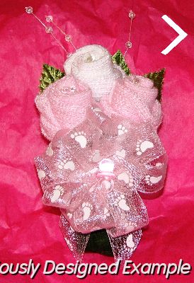 Baby-Girl-Corsage.JPG - Pink & White Sock Corsage