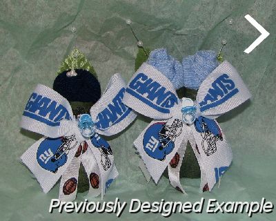 NY-Giants-Sock-Corsages.JPG - NY Giants Baby Sock Corsages