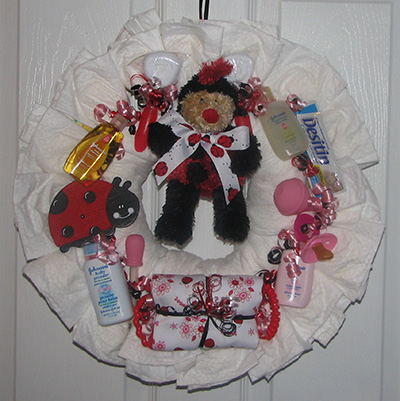 Ladybug Diaper Wreath