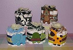 Safari Diaper Cupcakes