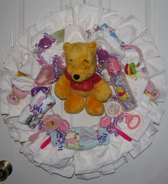 Winnie the Pooh Diaper Wreath